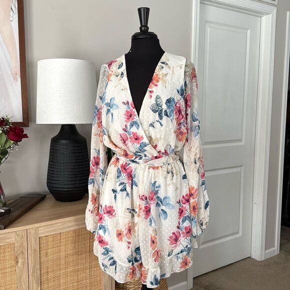 Fashion Nova Floral Long Sleeve Romper - Picture 2 of 8